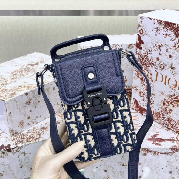 CD Saddle Blue Vertical Pouch Sling Bag (With Box)
