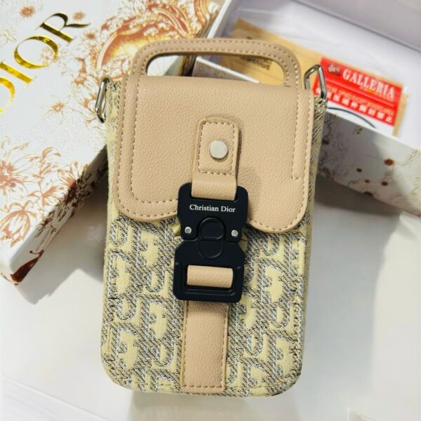 CD Saddle Khaki Vertical Pouch Sling Bag (With Box)