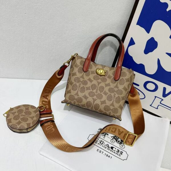 Coach Willow Pochette 18 Apricot Crossbody Bag (With Box)