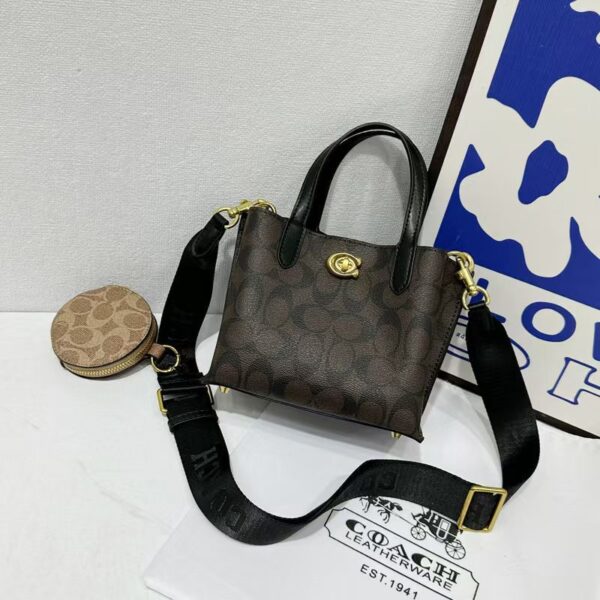 Coach Willow Pochette 18 Coffee Crossbody Bag (With Box)