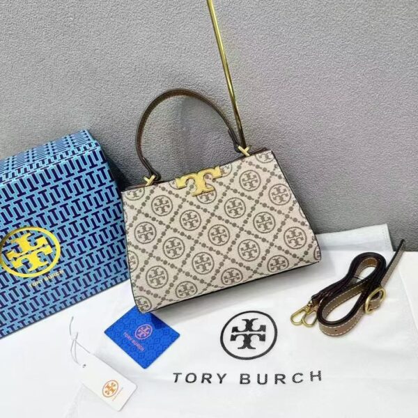 TB T Monogram Spazzolato Beige Small Handbag (With Box)