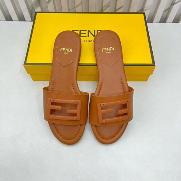 Fendi Baguette Brown Flat Slipper