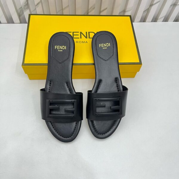 Fendi Baguette Black Flat Slipper