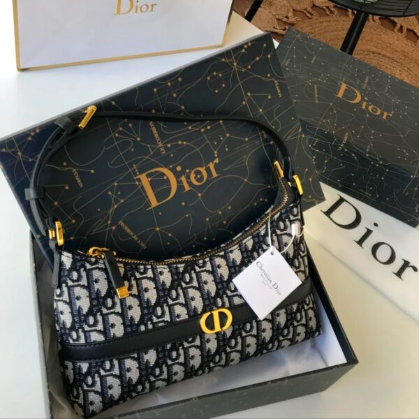 CD 30 Montaigne Black Color Small Hobo Shoulder Bag (With Box)
