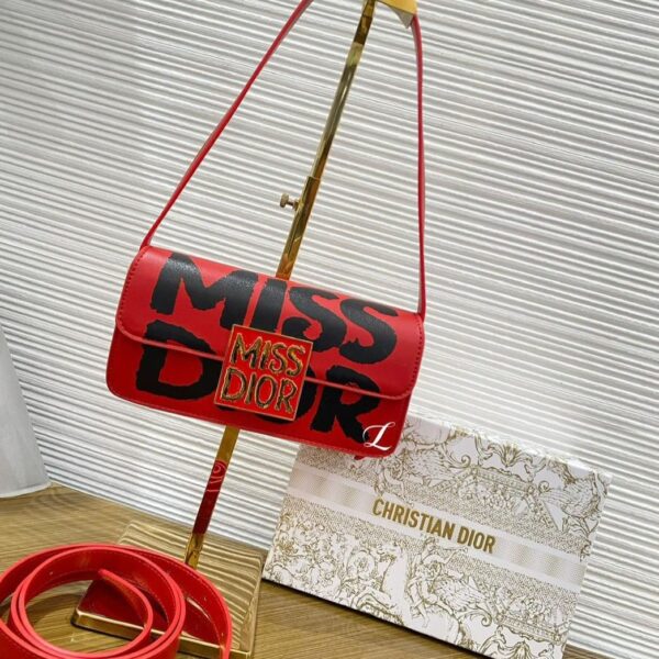 CD Miss CD Flap Red Graffin Print Sling Bag (With Box)