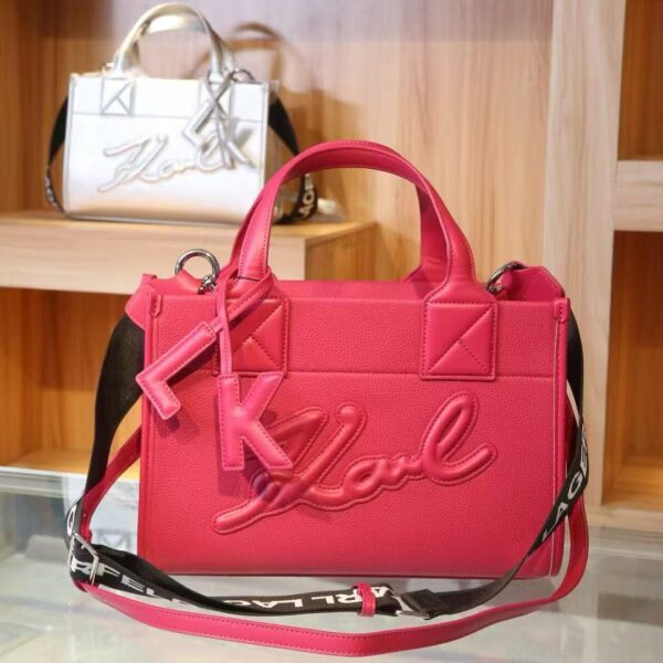 Karl Lagerfeld K/SKUARE Rose Color Grainy Small Tote Bag (With Box)