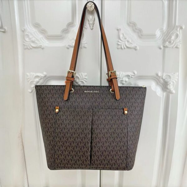 MK Jet Set Double Pocket Coffee Tote Bag