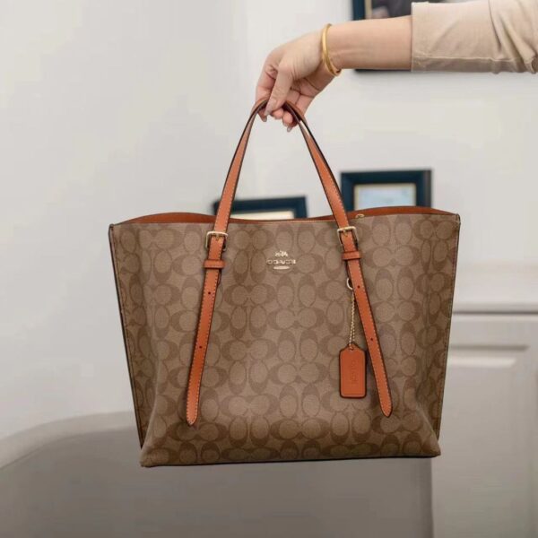 Coach Mollie Apricot Brown Tote Bag