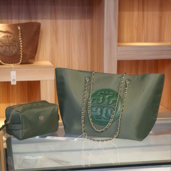 TB Ella Chain Green Tote Bag