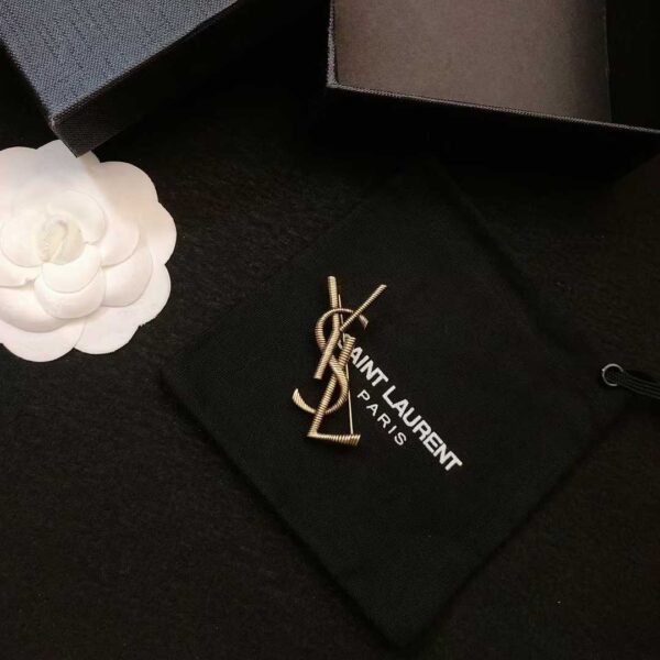 YSL Classic Spiral Logo Brooch