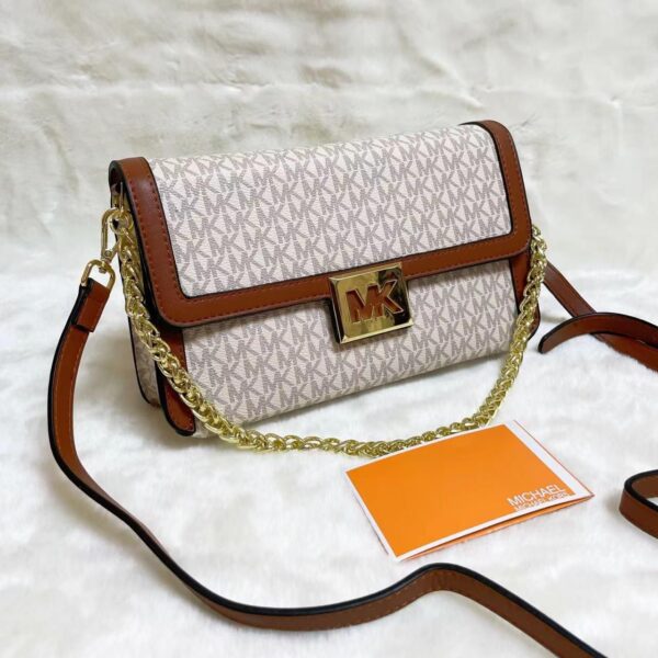 MK Sonia Beige Brown Sling Bag
