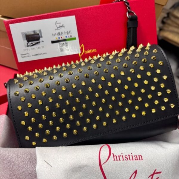 Christian Louboutin Black Studded Paloma Sling Bag (With Box)