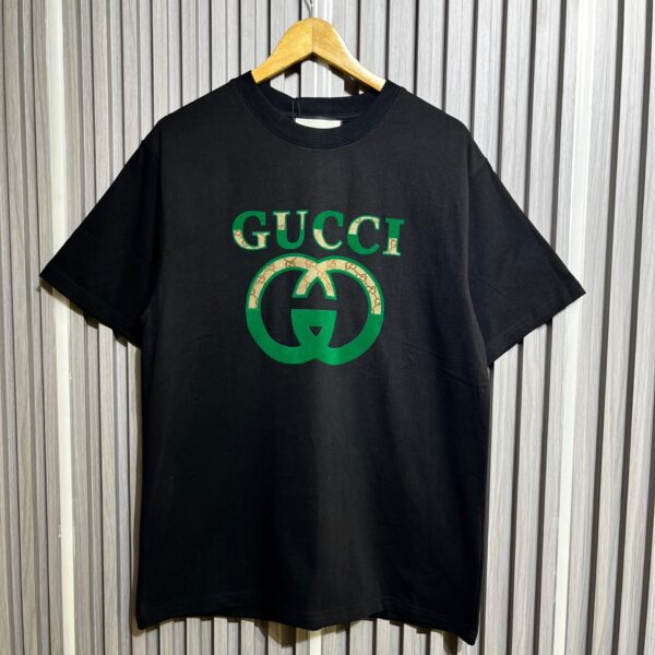 GG Monogram Premium Black Tshirt For Men