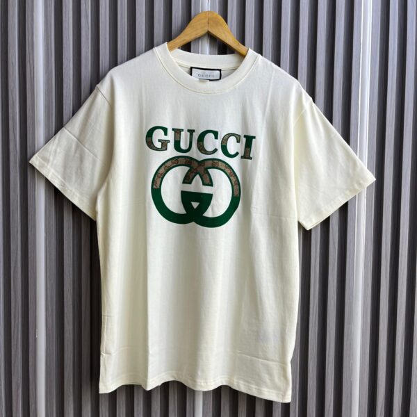 GG Monogram Premium White Tshirt For Men