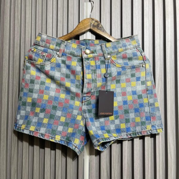 LV check Denim Shorts For Women