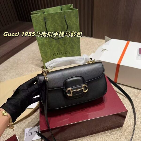 GG Horsebit 1955 Small Top Handle Black Premium Quality Sling Bag (With Box)