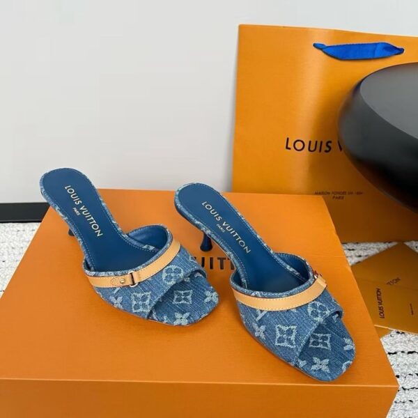 LV Denim Mules Heel For Women