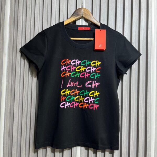 Carolina Herrera Black Love Tshirt For Women