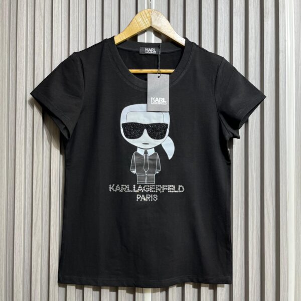 Karl Lagerfeld Black Classic Tshirt For Women