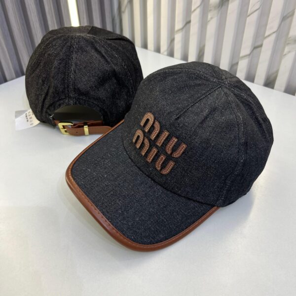 Miu Miu Black Denim Baseball Cap
