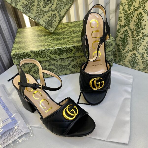 GG Marmont Black Mid High Pump