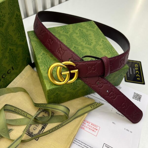 GG GG Unisex Wine red Belt  For unisex