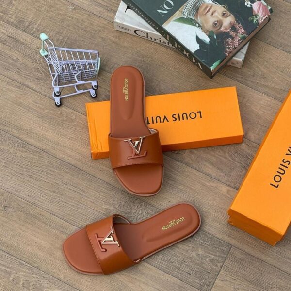 LV Brown Slip On Slide For Women