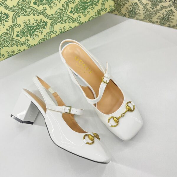 GG Horsebit White Pump For Women