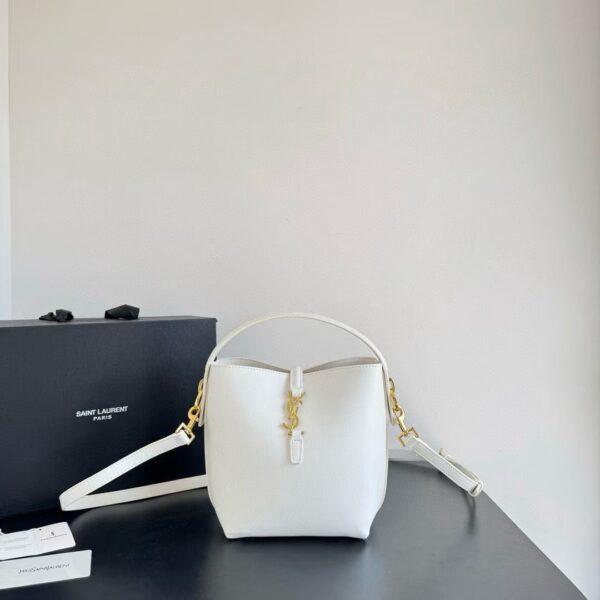 Ysl White Medium Bucket Sling Bag (With Box)