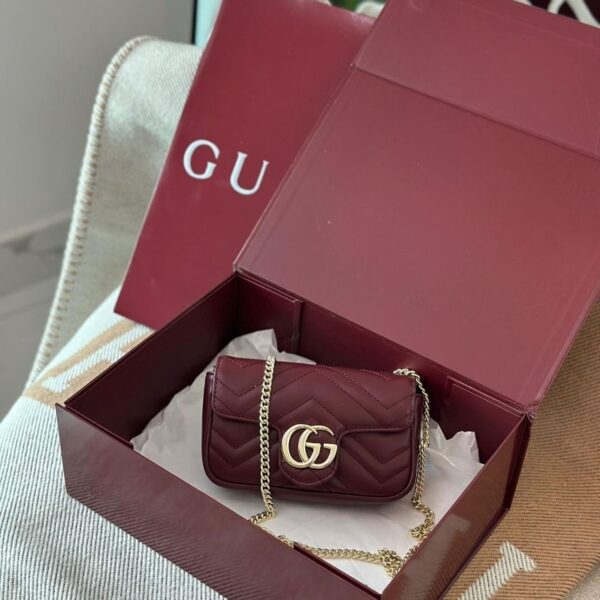GG Marmont Wine Mini Sling Bag (With Box)