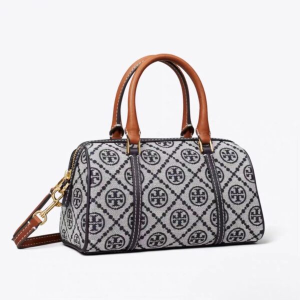 TB Jacquard Blue Boston Bag