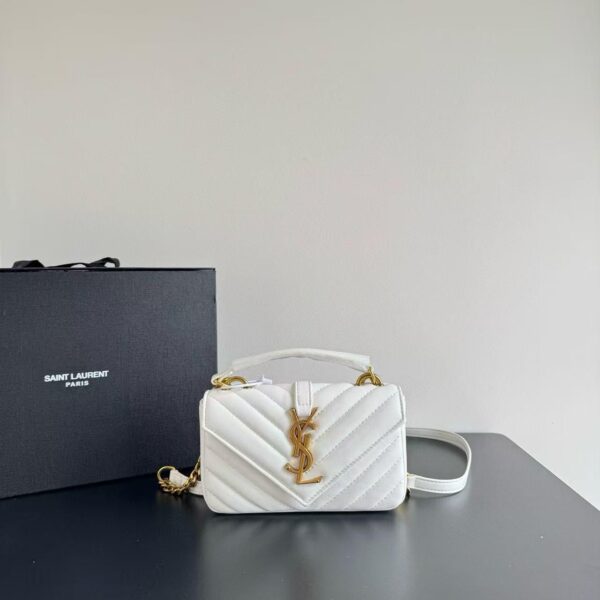 Ysl Lou Lou Top Handle White Small Sling Bag (With Box)