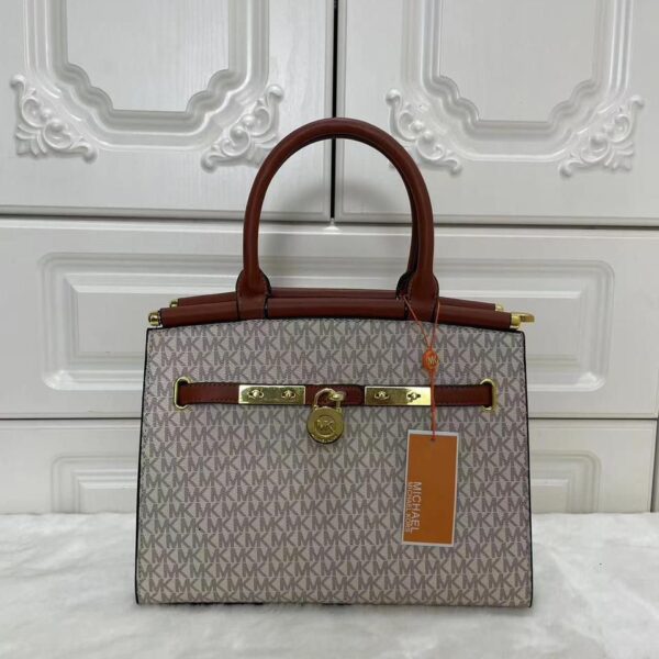 MK Hamilton Beige Brown Handbag