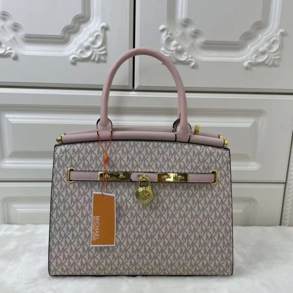 MK Hamilton Beige Pink Handbag