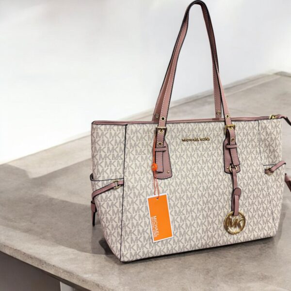 MK East West Beige Pink Tote