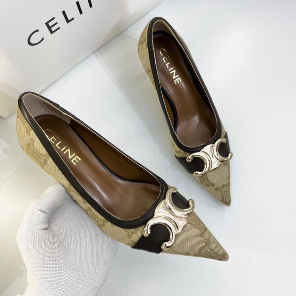 Celine Monogram Canvas Apricot Pump