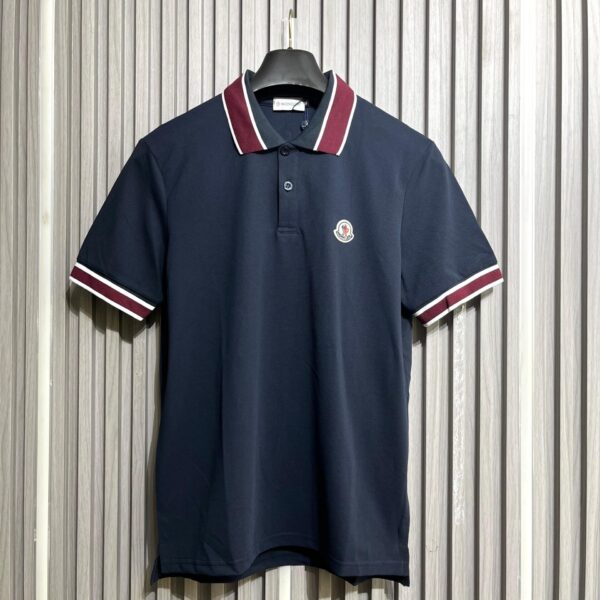 Moncler Blue Embroidery Logo Men’s Polo Tshirt