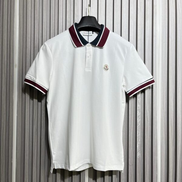 Moncler White Embroidery Logo Men’s Polo Tshirt