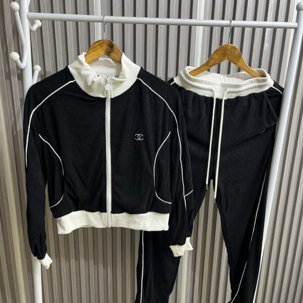 CC Women’s Black & White Cotton Lycra Co-ord Set