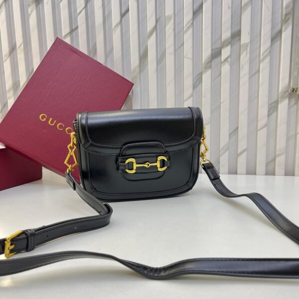GG Mini 1955 Black Horsebit Sling Bag (With Box)