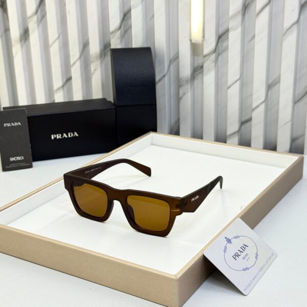 Prada Rectangular Brown unisex Sunglasses