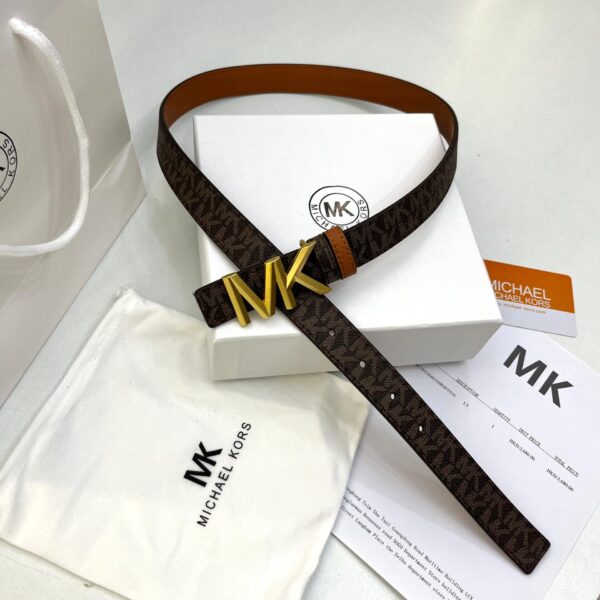 MK Signature Logo Coffee and brown reversible  Belt