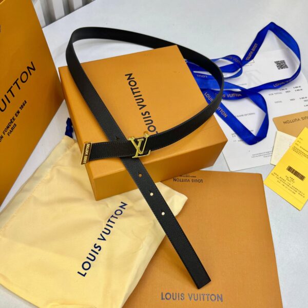 LV Initiales Black With Gold LV Buckle Belt