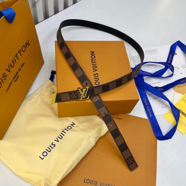 LV Initiales Damier Ebene Coffee check Women’s Belt