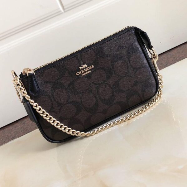 Coach Signature Coffee Black Shoulder Bag (With Box)