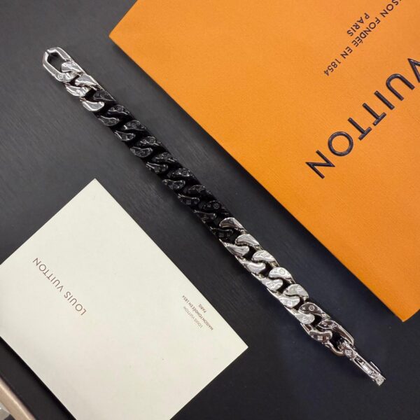 LV Tied Up Silver & Black Men’s Bracelet