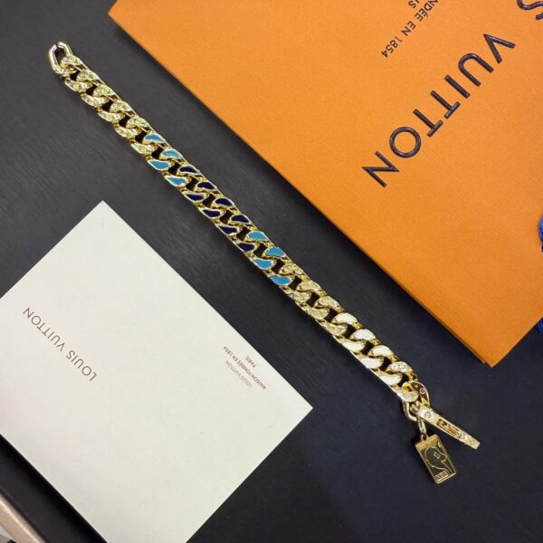 LV NBA Sky Blue Gold Color Fusion Men’s Bracelet