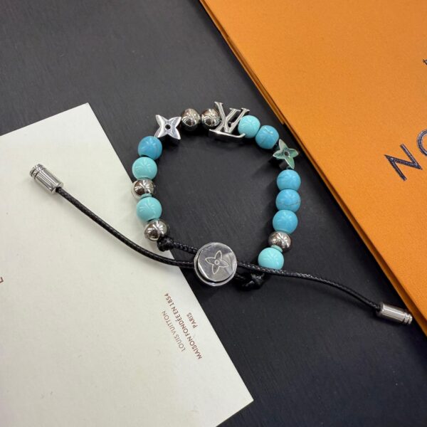 LV Blue Stone Adjustable String Bracelet