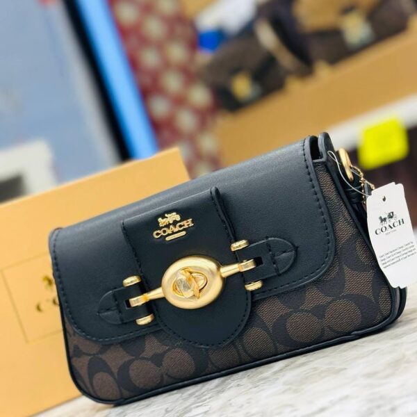 Coach Brie Black Coffee Sling Bag (With Box)